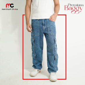 8 POCKET BAGGY JEANS-BG8PKT01-(MID BLUE)
