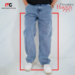 4 POCKET BAGGY JEANS-BG4PKT01-(MID BLUE)